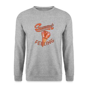 SUMMER FEELING EIS - Unisex Pullover - Weißgrau meliert - Vorne - Alina (178cm) & Michal (187cm)