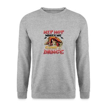 Hip Hop Macht Mich Zuversichtlich, Hip Hop Tanzen - Unisex Pullover - Weißgrau meliert - Vorne - Alina (178cm) & Michal (187cm)