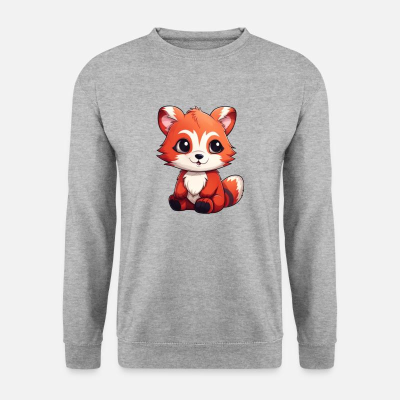 Roter Panda kleiner Panda - Unisex Pullover - Weißgrau meliert