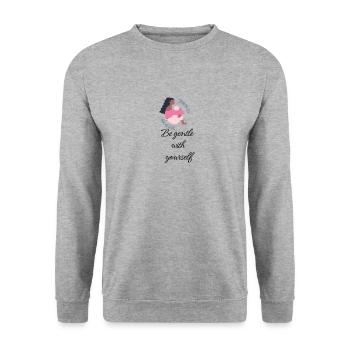 Be gentle with yourself - Sweat-shirt Unisexe - gris chiné - Devant - Alina (178cm) & Michal (187cm)