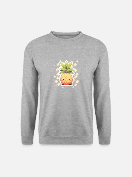Ananas Pflanze Ananas Frucht Obst - Unisex Pullover - Weißgrau meliert