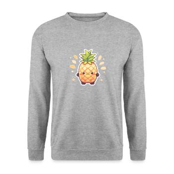 Pineapple Plant Pineapple Fruit Fruit - Unisex Sweatshirt - salt & pepper - Front - Alina (178cm) & Michal (187cm)