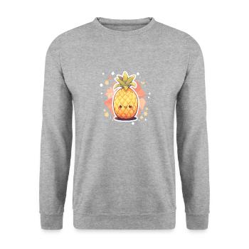 Pineapple Plant Pineapple Fruit Fruit - Unisex Sweatshirt - salt & pepper - Front - Alina (178cm) & Michal (187cm)