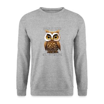 EULE HEUTE WIRD EIN GUTER TAG - Unisex Pullover - Weißgrau meliert - Vorne - Alina (178cm) & Michal (187cm)