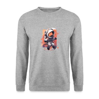 Astronaut Kids - Unisex Sweatshirt - salt & pepper - Front - Alina (178cm) & Michal (187cm)