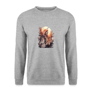 Crâne Crâne Crâne Squelette Os - Sweat-shirt Unisexe - gris chiné - Devant - Alina (178cm) & Michal (187cm)