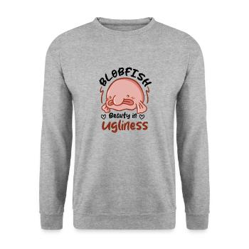 Marine Biologist Deep Sea Fish Blob Fish Ocean - Unisex Sweatshirt - salt & pepper - Front - Alina (178cm) & Michal (187cm)