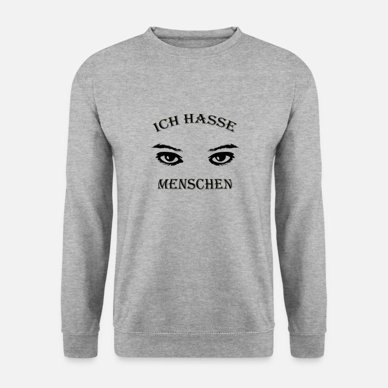 Ich hasse menschen - Unisex Pullover - Weißgrau meliert