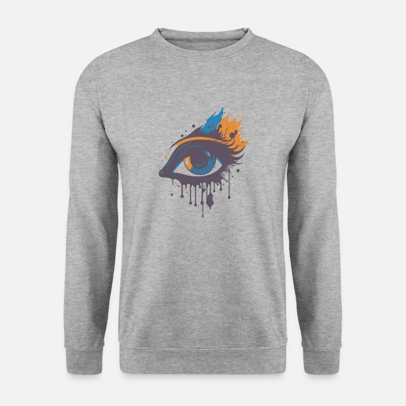 Abstrakte Schönheitsauge 1 - Unisex Pullover - Weißgrau meliert