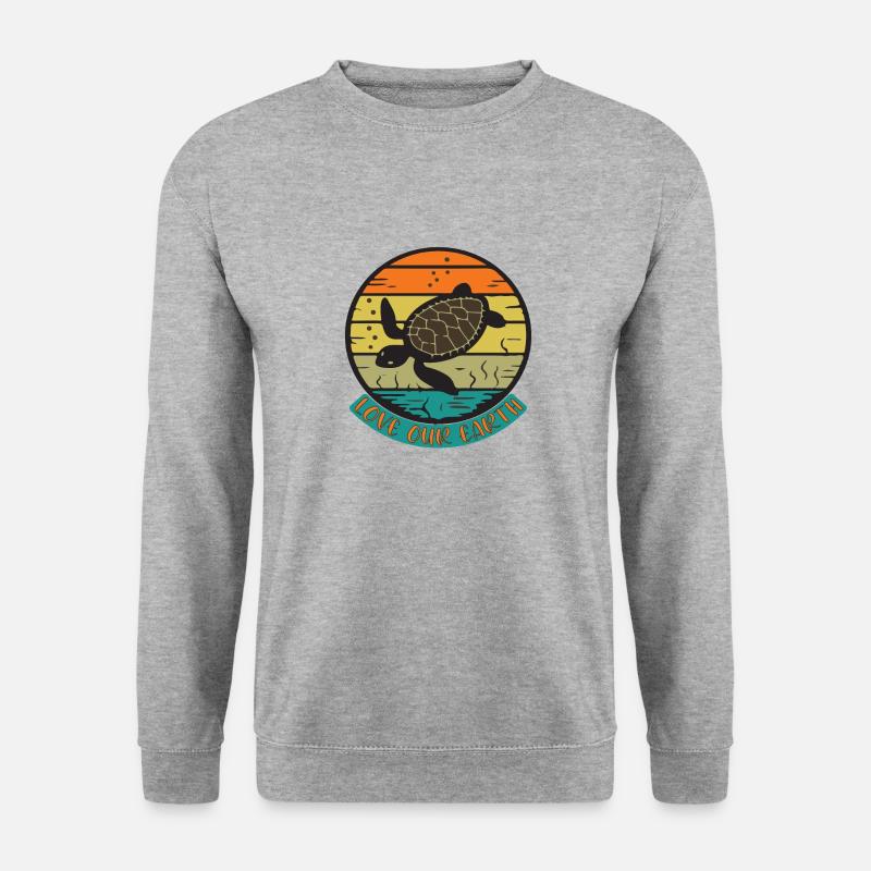 Love the earth - Unisex Pullover - Weißgrau meliert