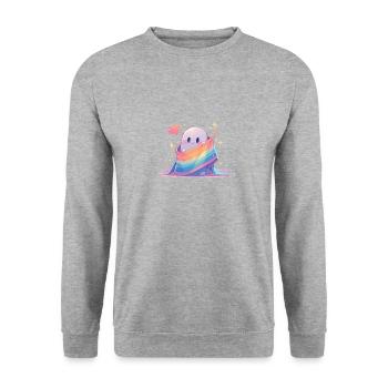 Ghost Lgbt Ghost Lgbt Flag - Sweat-shirt Unisexe - gris chiné - Devant - Alina (178cm) & Michal (187cm)