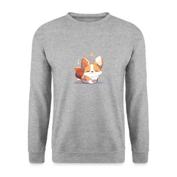 Corgi Chien - Sweat-shirt Unisexe - gris chiné - Devant - Alina (178cm) & Michal (187cm)