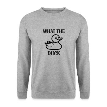 What the duck - Sweat-shirt Unisexe - gris chiné - Devant - Alina (178cm) & Michal (187cm)