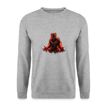 Atsui - Unisex Pullover - Weißgrau meliert - Vorne - Alina (178cm) & Michal (187cm)