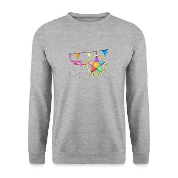 Kambodscha Khmer Neujahr Choul Chnam I Geschenk - Unisex Pullover - Weißgrau meliert - Vorne - Alina (178cm) & Michal (187cm)