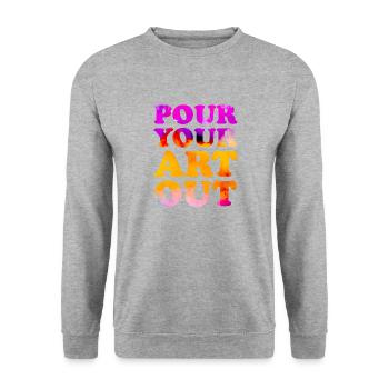 Peintre Toile Liquide Peinture Art Peinture - Sweat-shirt Unisexe - gris chiné - Devant - Alina (178cm) & Michal (187cm)