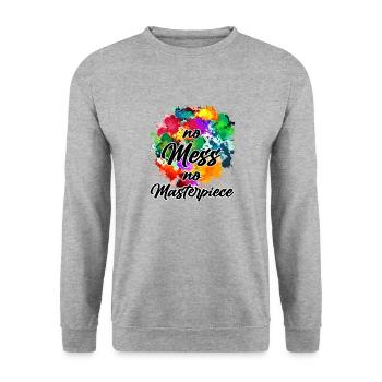 Peintre Toile Liquide Peinture Art Peinture - Sweat-shirt Unisexe - gris chiné - Devant - Alina (178cm) & Michal (187cm)