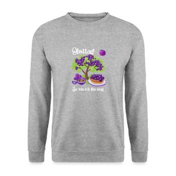 My fruit day: plum cake and coffee - Unisex Sweatshirt - salt & pepper - Front - Alina (178cm) & Michal (187cm)