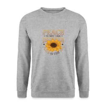 Peace is not the goal, peace is the way - Unisex Sweatshirt - salt & pepper - Front - Alina (178cm) & Michal (187cm)