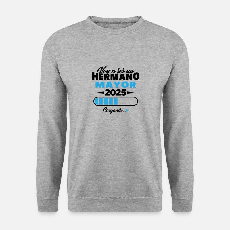 Ich werde 2025 ein großer Bruder sein - Unisex Pullover - Weißgrau meliert