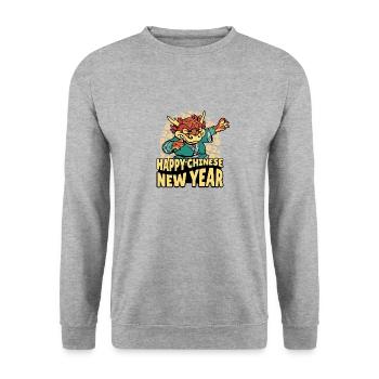 Chinesisches Neujahr Drache Vietnam I Geschenk - Unisex Pullover - Weißgrau meliert - Vorne - Alina (178cm) & Michal (187cm)