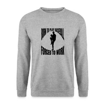 Joueur de baseball Équipe de baseball Baseballer - Sweat-shirt Unisexe - gris chiné - Devant - Alina (178cm) & Michal (187cm)