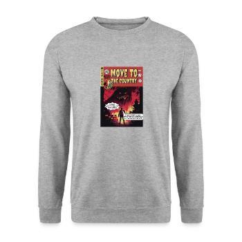 Retro Horror Comic - Déménagez à la campagne - Sweat-shirt Unisexe - gris chiné - Devant - Alina (178cm) & Michal (187cm)