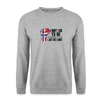 Fierté norvégienne Drapeau norvégien cultivé - Sweat-shirt Unisexe - gris chiné - Devant - Alina (178cm) & Michal (187cm)