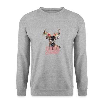 Dirndl Remplacement Cerf Cerf Bois Roses - Sweat-shirt Unisexe - gris chiné - Devant - Alina (178cm) & Michal (187cm)