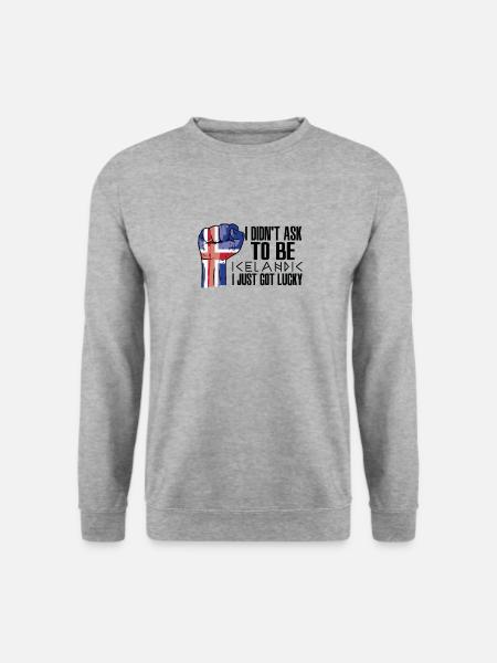 Islandsk stolthed Islandsk flag vokset - Unisex sweater - hvidgrå meleret