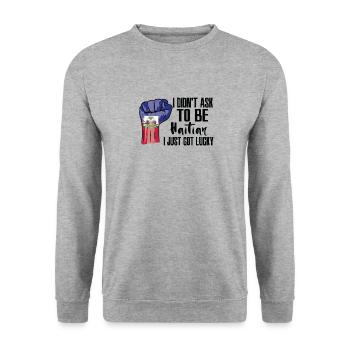 Fierté haïtienne Drapeau haïtien cultivé - Sweat-shirt Unisexe - gris chiné - Devant - Alina (178cm) & Michal (187cm)