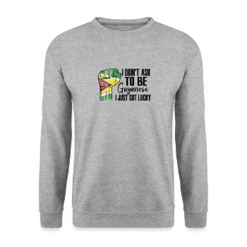 Guyanese Pride Guyana Flag Grown Guyanese Roots - Unisex Sweatshirt - salt & pepper - Front - Alina (178cm) & Michal (187cm)