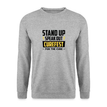 CureFest 2023 CureFest For Childhood Cancer Wear - Unisex Sweatshirt - salt & pepper - Front - Alina (178cm) & Michal (187cm)