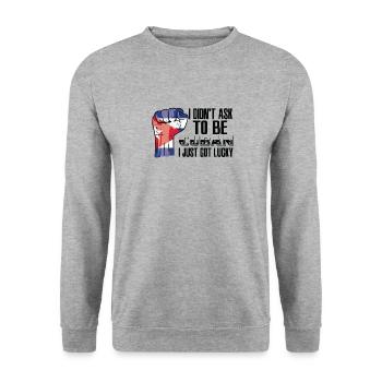 Cuban Pride Cuba Flag Grown Cuban Roots Cuban - Unisex Sweatshirt - salt & pepper - Front - Alina (178cm) & Michal (187cm)