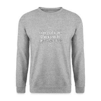 Erfolg ist keine Glückssache, sondern harte Arbeit - Unisex Pullover - Weißgrau meliert - Vorne - Alina (178cm) & Michal (187cm)