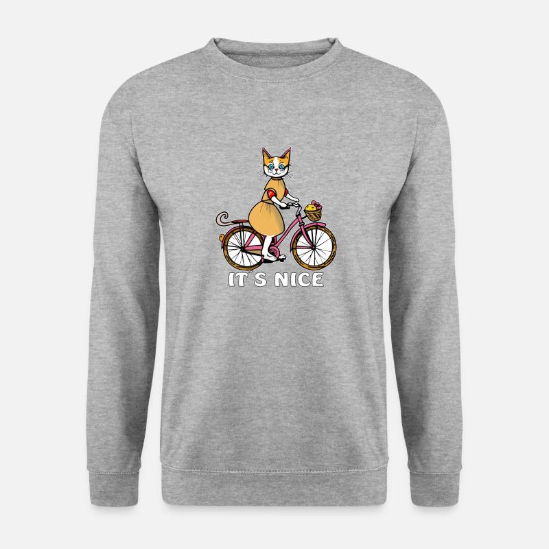 KATZE FAHRRAD IT`S NICE - Unisex Pullover - Weißgrau meliert