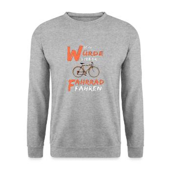 FAHRRAD - Unisex Pullover - Weißgrau meliert - Vorne - Alina (178cm) & Michal (187cm)