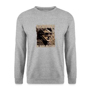 Sawdust Is Man Glitter Lustiges Tischler Design - Unisex Pullover - Weißgrau meliert - Vorne - Alina (178cm) & Michal (187cm)