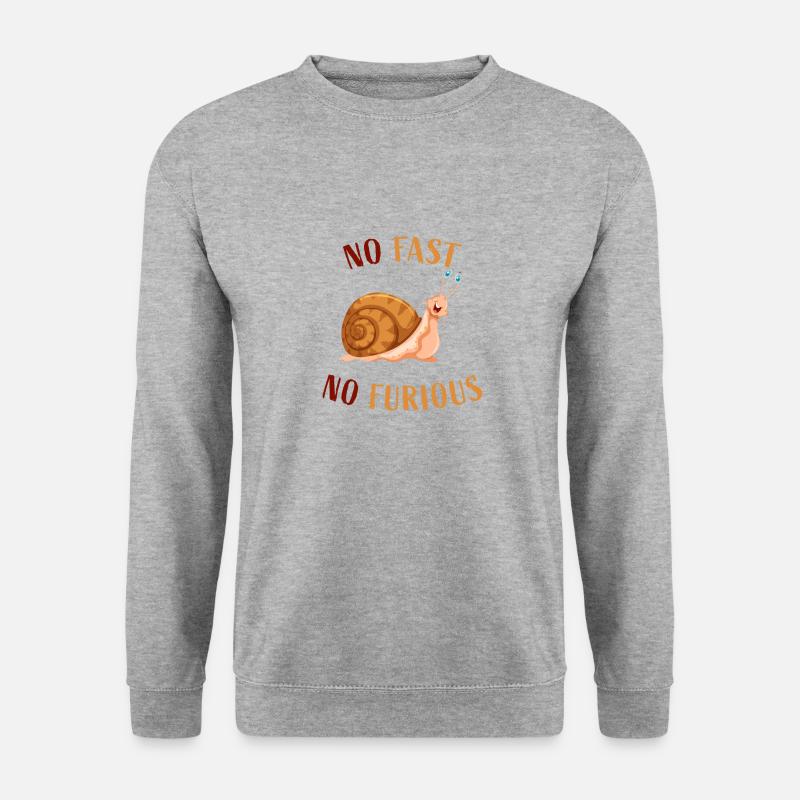 Schnecke Humor Lustige Sprüche - Unisex Pullover - Weißgrau meliert