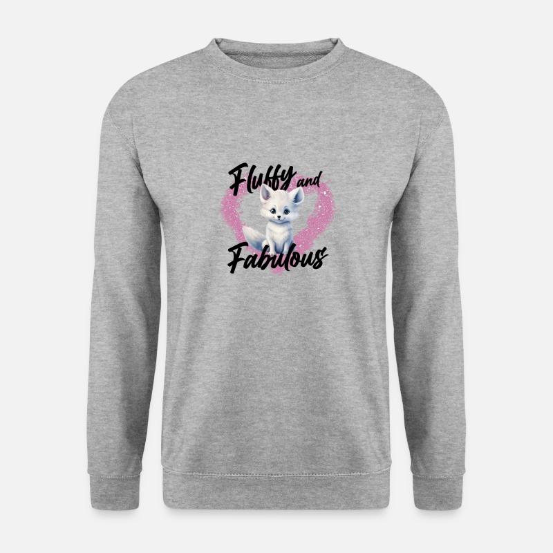 Polar Fuchs Eis Fuchs Arktis Fuchs - Unisex Pullover - Weißgrau meliert