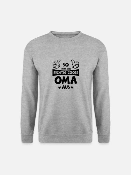 Mutter Oma Spruch Geschenk Mama Muttertag - Unisex Pullover - Weißgrau meliert