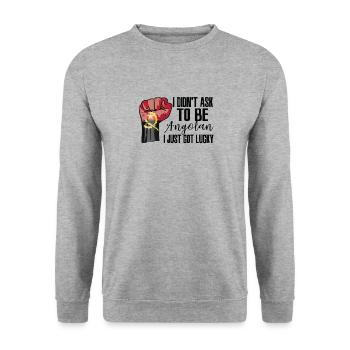 Fierté angolaise cultivée Drapeau angolais - Sweat-shirt Unisexe - gris chiné - Devant - Alina (178cm) & Michal (187cm)