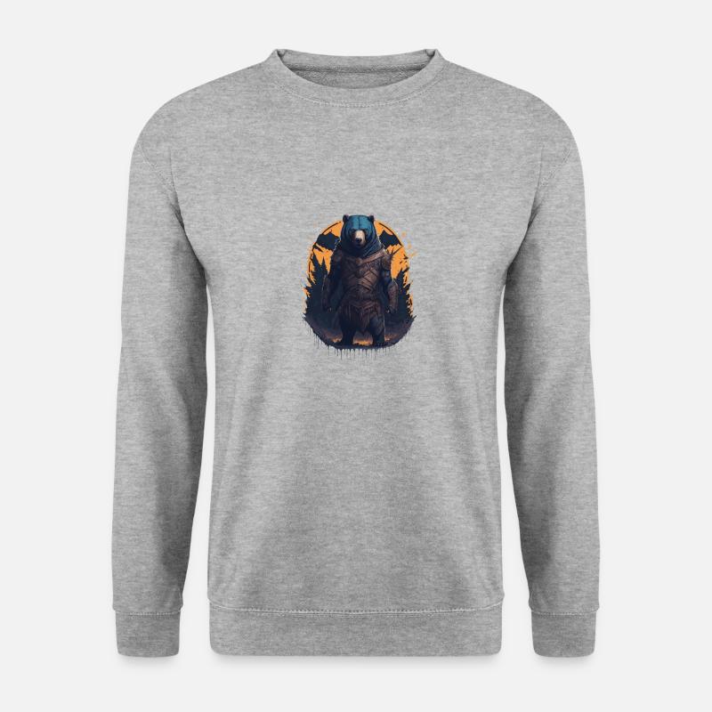 Bear Knight - Unisex Pullover - Weißgrau meliert