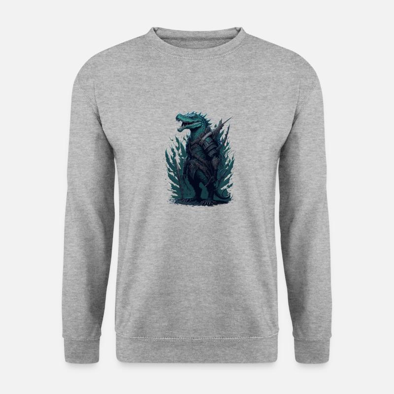 Aligator Spear Man - Unisex Pullover - Weißgrau meliert