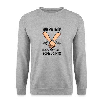 Zebra Stripes EDS Awareness Ribbon Ehler Danlos - Unisex Pullover - Weißgrau meliert - Vorne - Alina (178cm) & Michal (187cm)