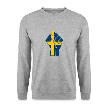 Schweden Flagge Land Stolz Einheimische Abstammung Familie - Unisex Pullover - Weißgrau meliert - Vorne - Alina (178cm) & Michal (187cm)