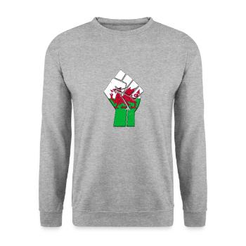 Pays de Galles Royaume-Uni Drapeau Welsh UK Country Pride - Sweat-shirt Unisexe - gris chiné - Devant - Alina (178cm) & Michal (187cm)