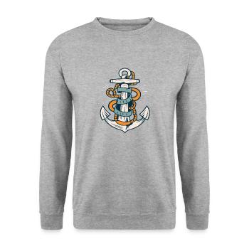 Anchor - Unisex Sweatshirt - salt & pepper - Front - Alina (178cm) & Michal (187cm)