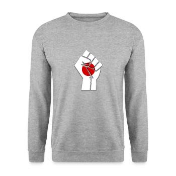 Drapeau du Japon Fierté du pays japonais Ascendance autochtone - Sweat-shirt Unisexe - gris chiné - Devant - Alina (178cm) & Michal (187cm)