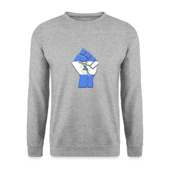 Nicaragua Flag Nicaraguan Country Pride Native - Unisex Sweatshirt - salt & pepper - Front - Alina (178cm) & Michal (187cm)